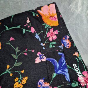 Cat & Jack Black Straight Leg Pull-On Pants FLOWER PRINT